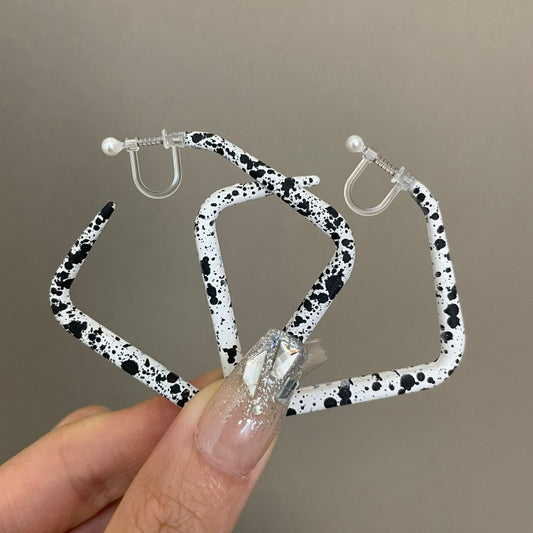 Square Black&White Earrings-1492